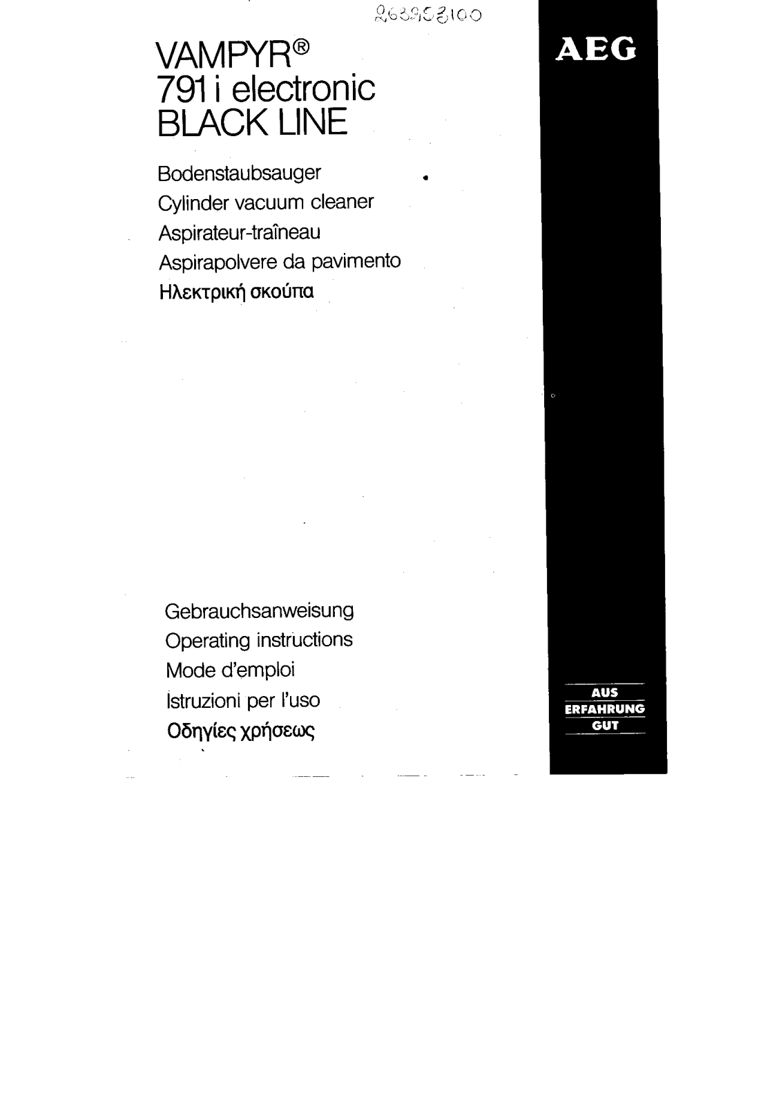 AEG VAMPYR 791 I electronic blackline User Manual