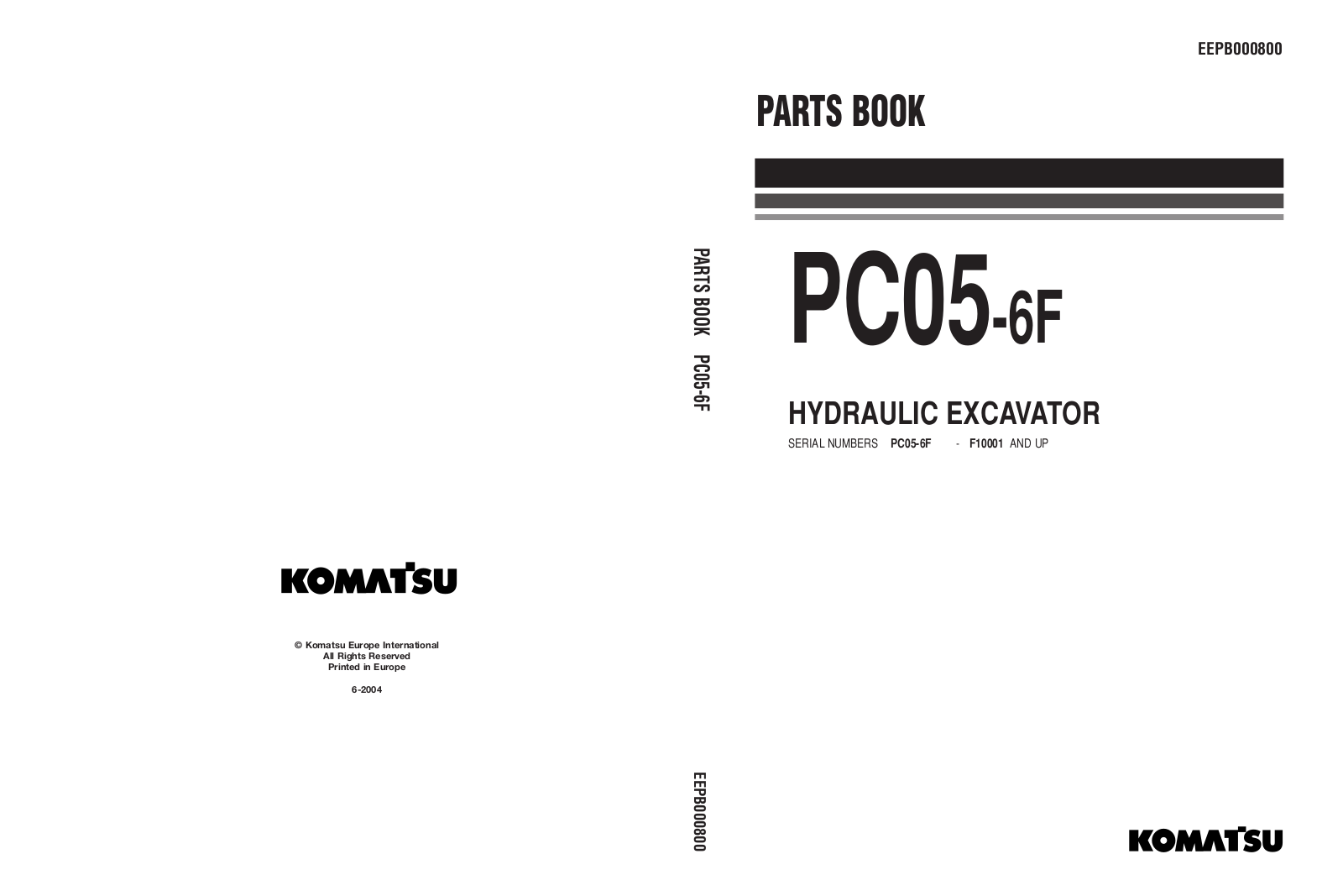 KOMATSU PC05-6F PARTS BOOK