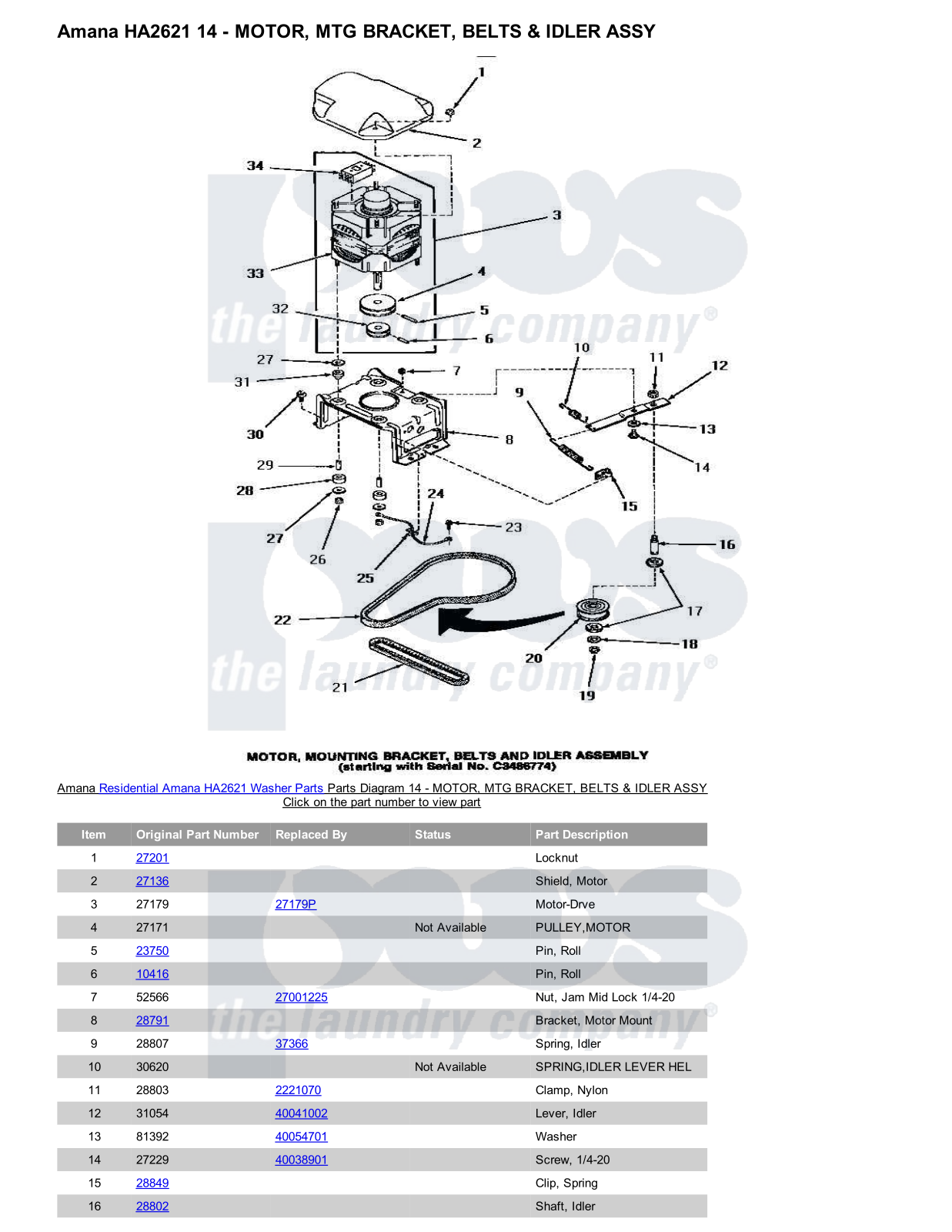 Amana HA2621 Parts Diagram