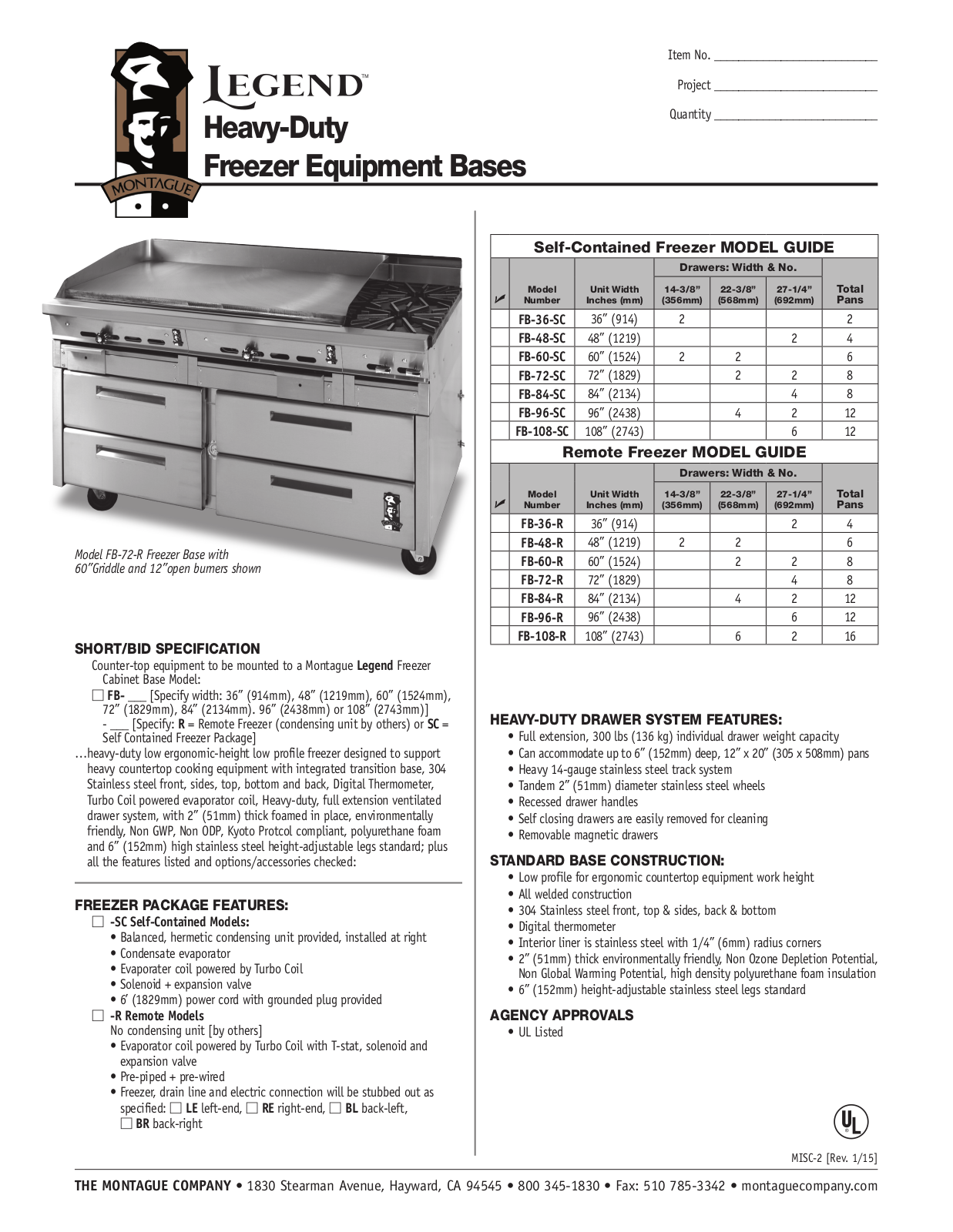 Montague FB-108-SC User Manual