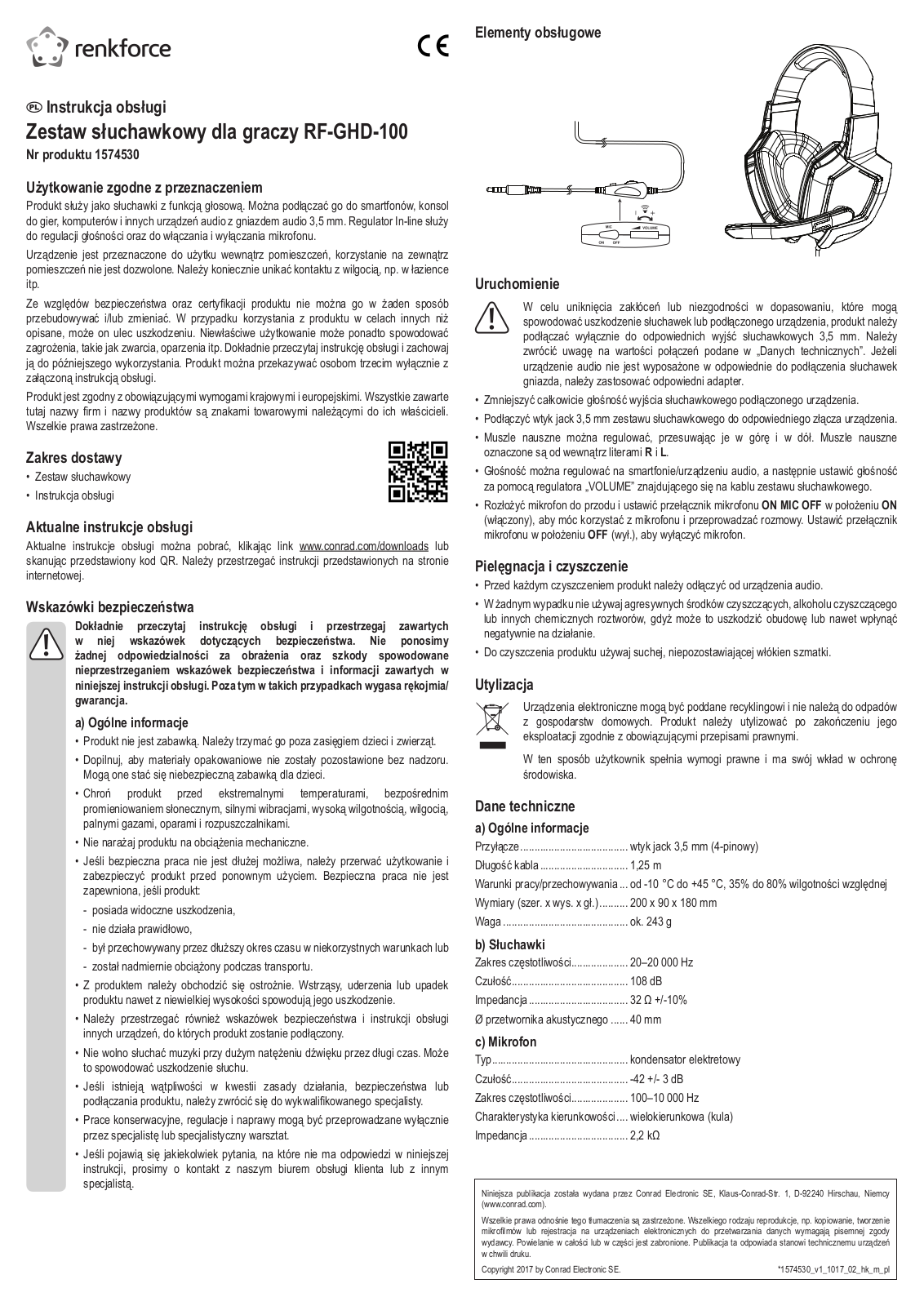 Renkforce 1574530 Operating Instructions