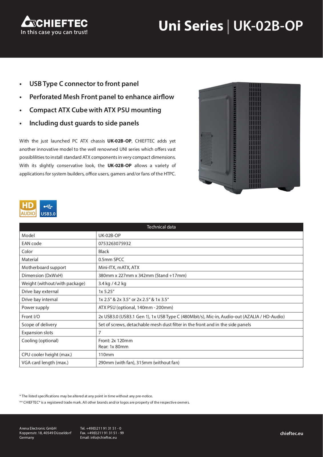 Chieftec UK-02B-OP User Manual