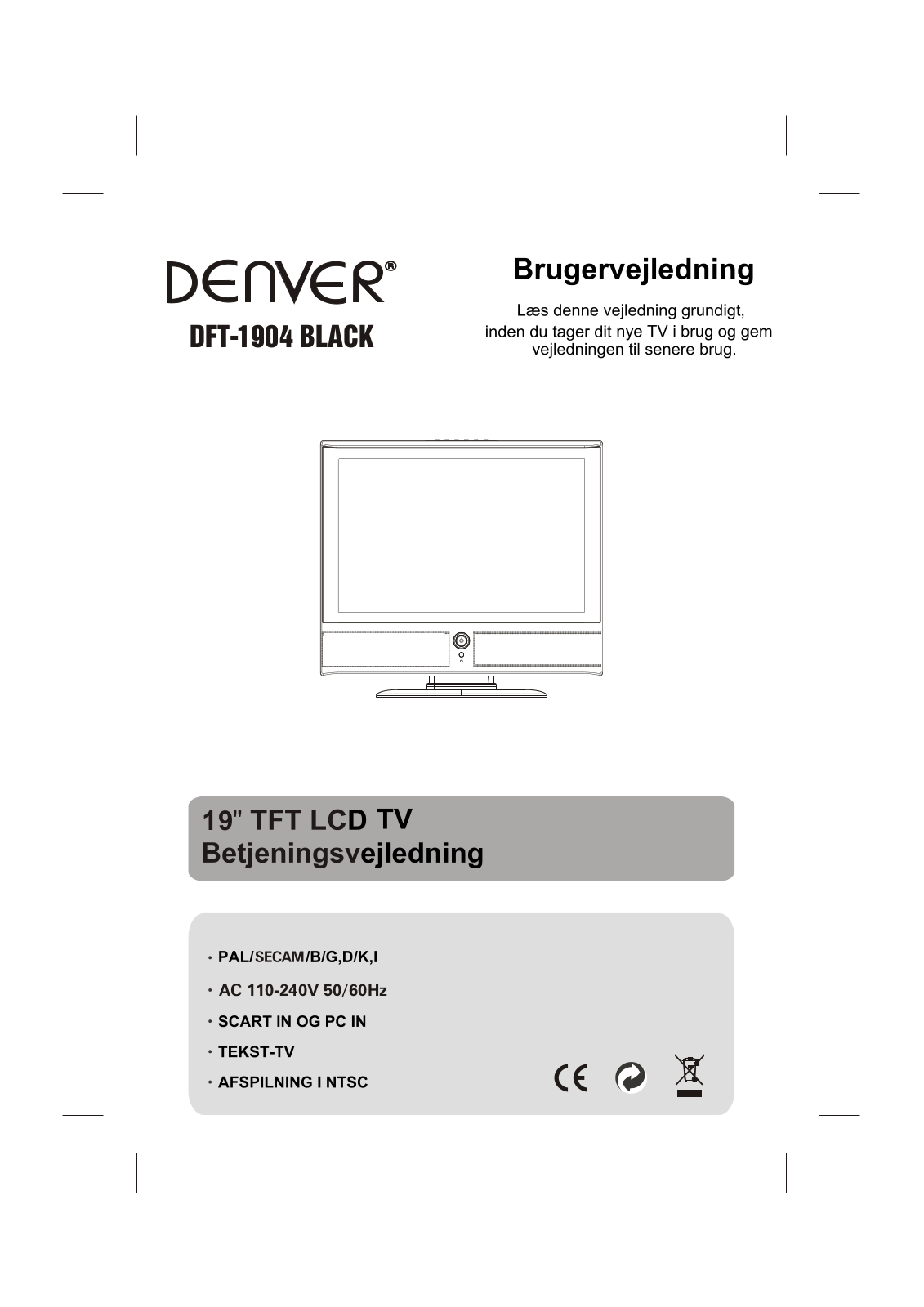 Denver DFT-1904 BLACK Instruction Manual