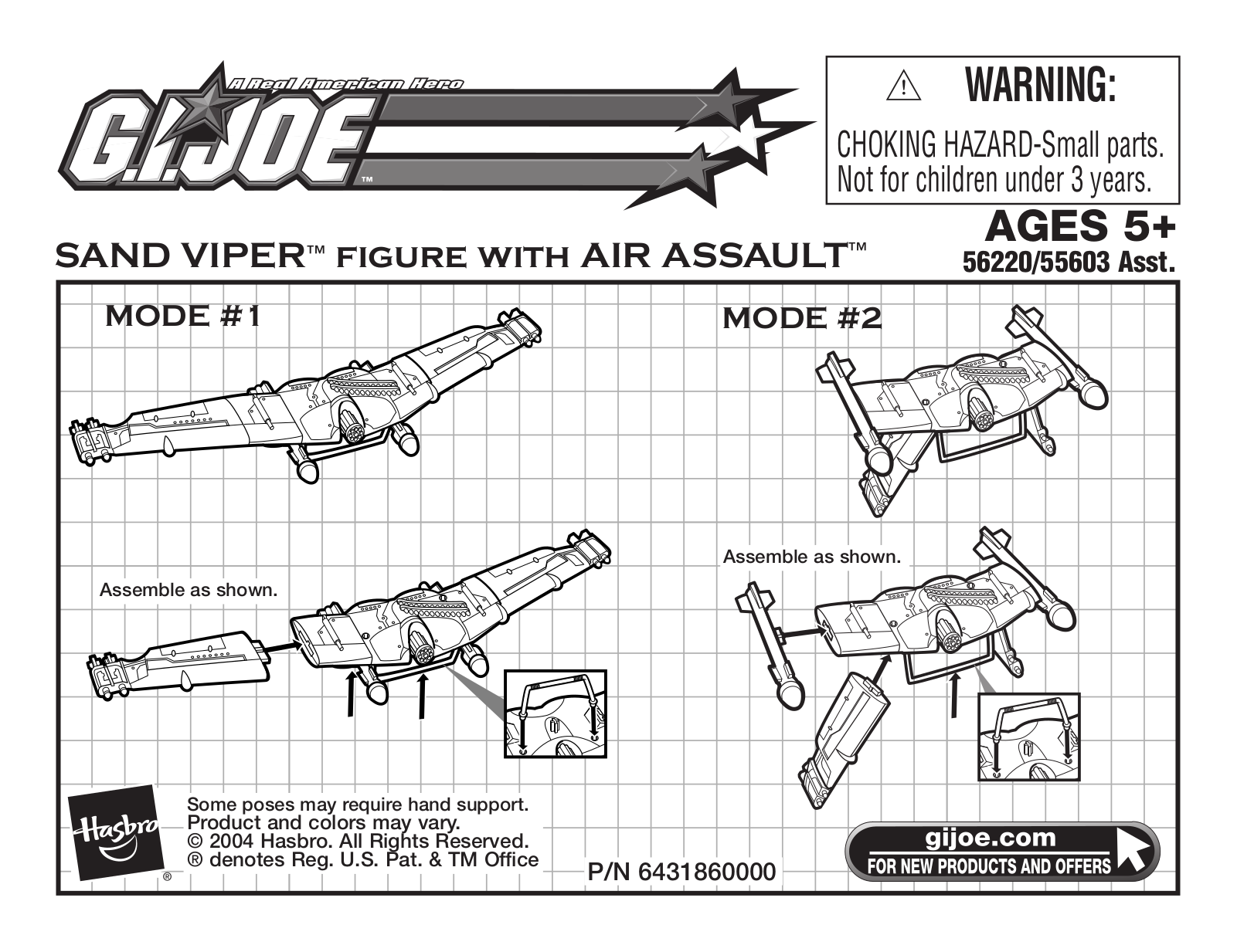 HASBRO GI Joe Sand Viper With Air Assault User Manual