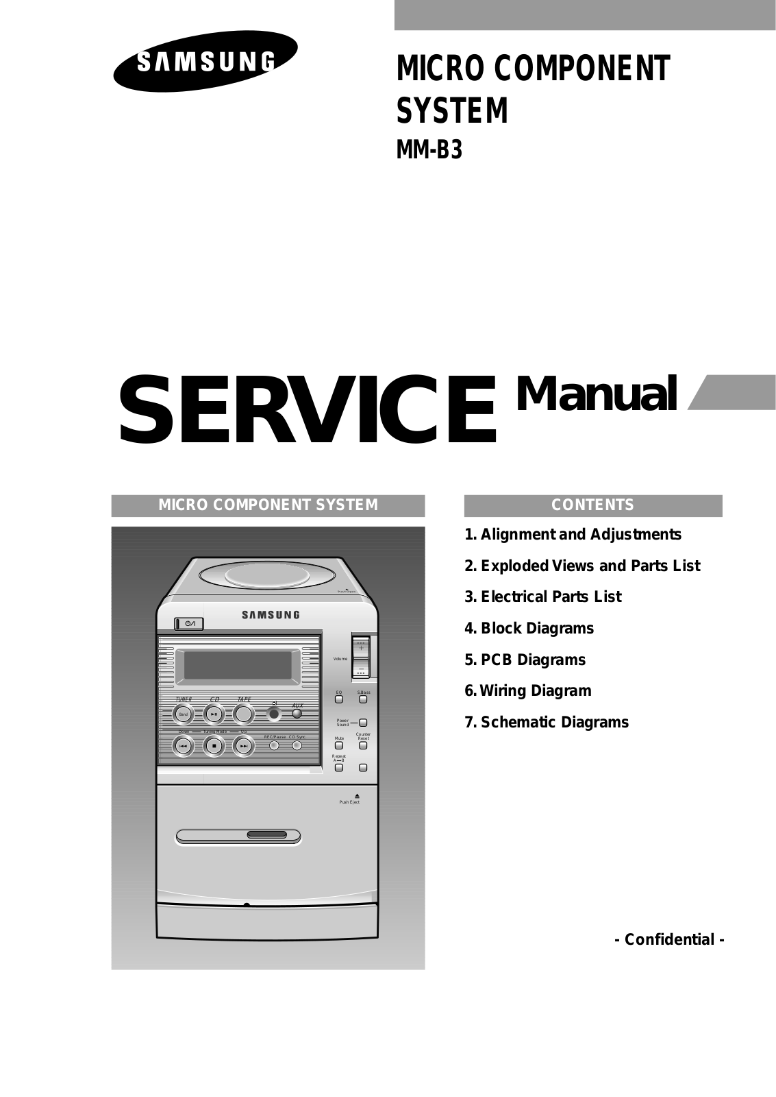 SAMSUNG MMB3TH_RCL, MM-B3 Service Manual COVER