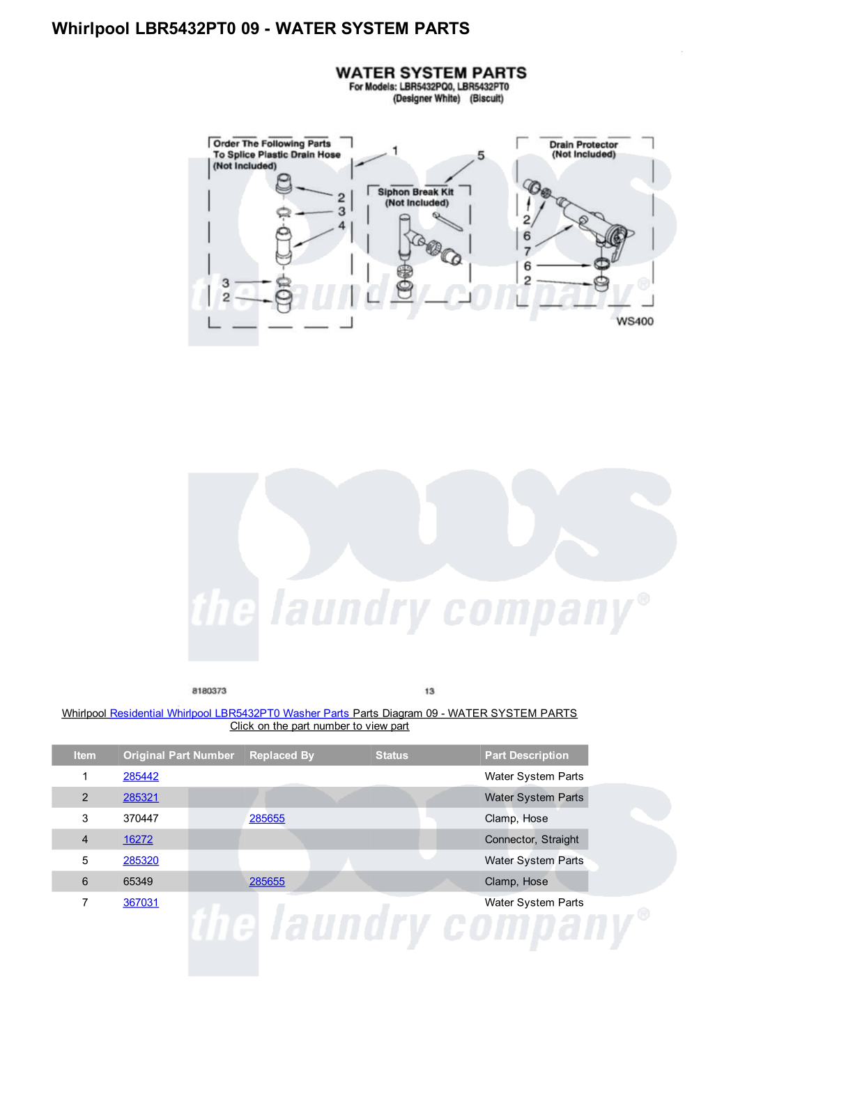 Whirlpool LBR5432PT0 Parts Diagram