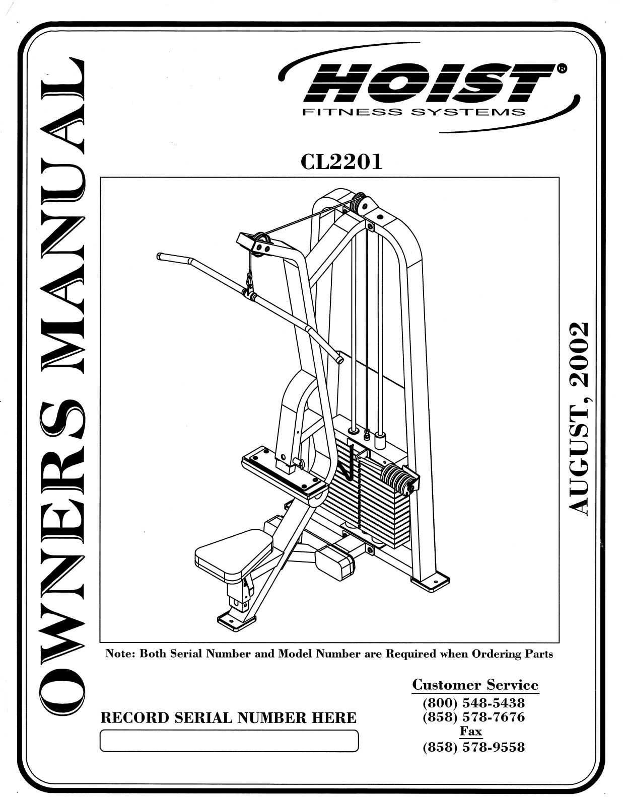 Hoist Fitness CL2201 User Manual