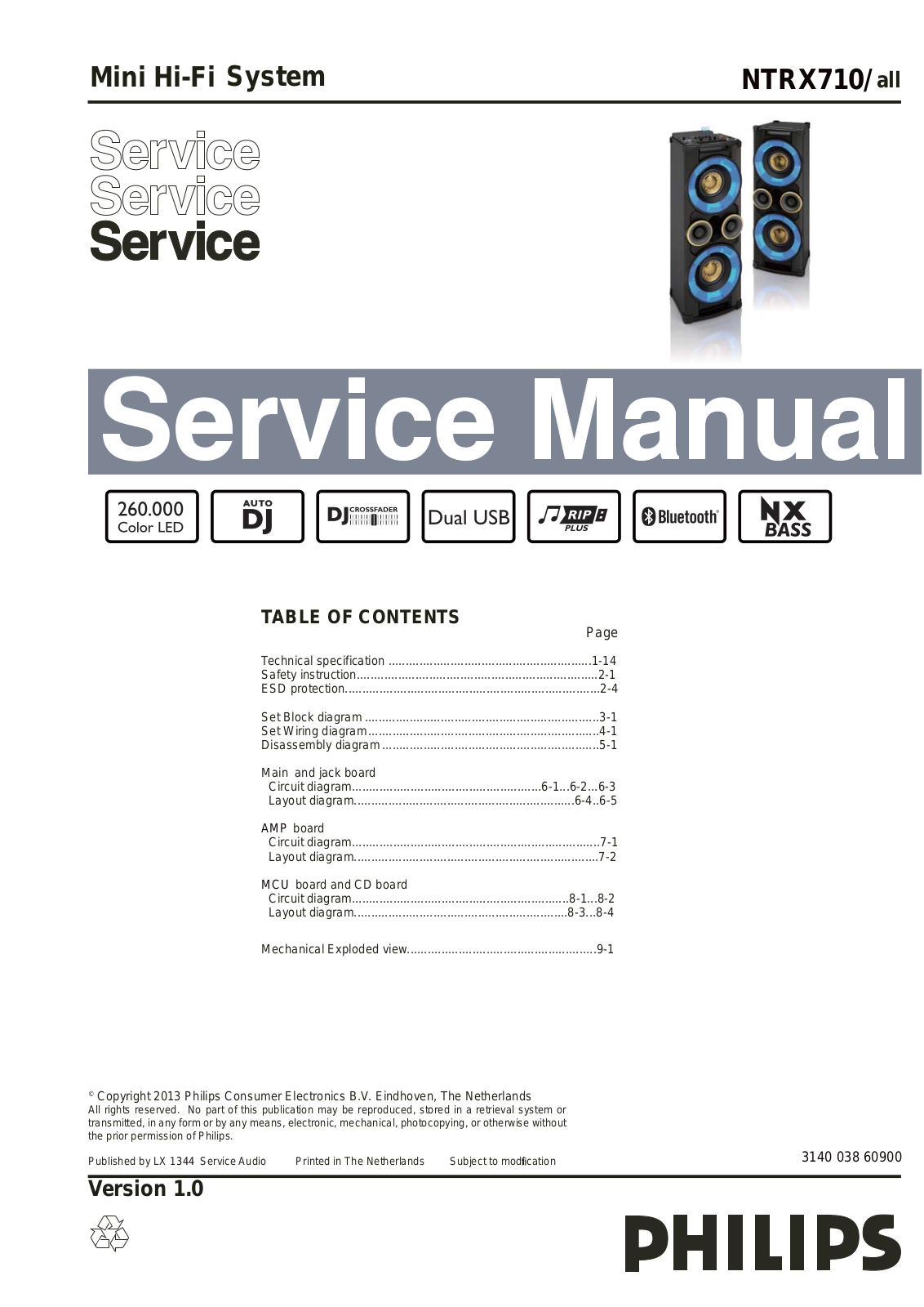 Philips NTRX-710 Service Manual