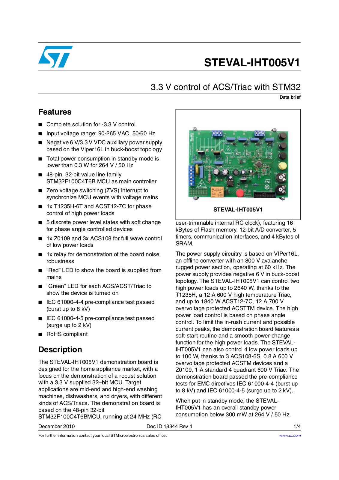 ST IHT005V1 User Manual