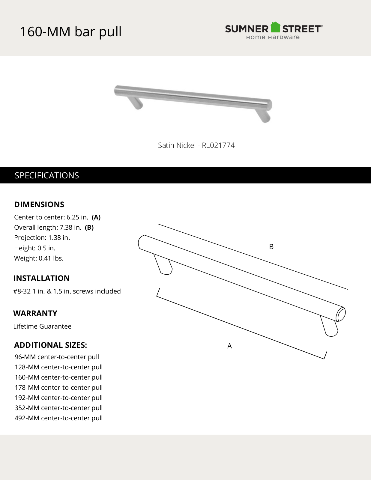 Sumner Street Home Hardware CTHD1004 Specifications - ManualMachine.com