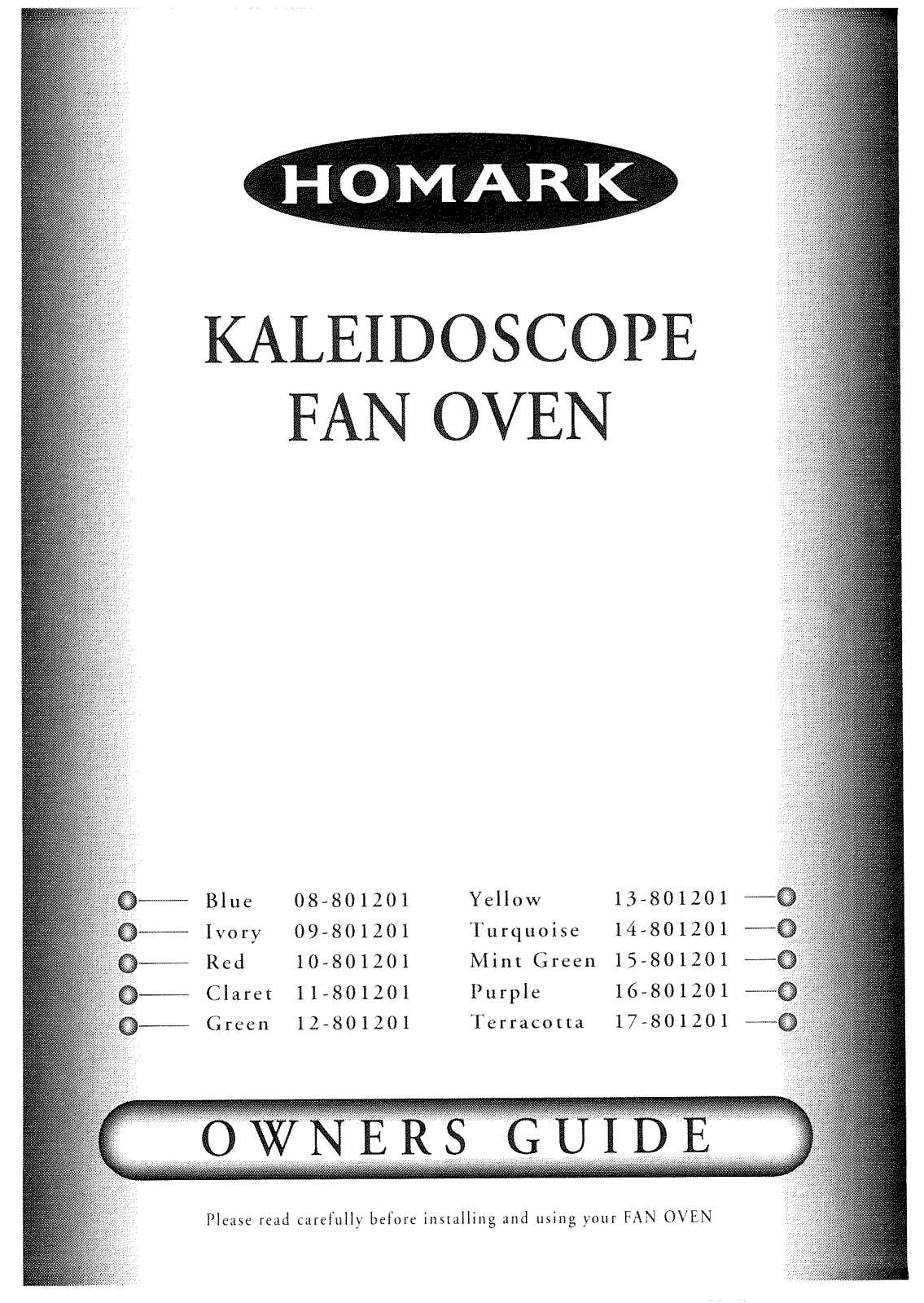 homark kaleidoscope fan oven Owners Manual