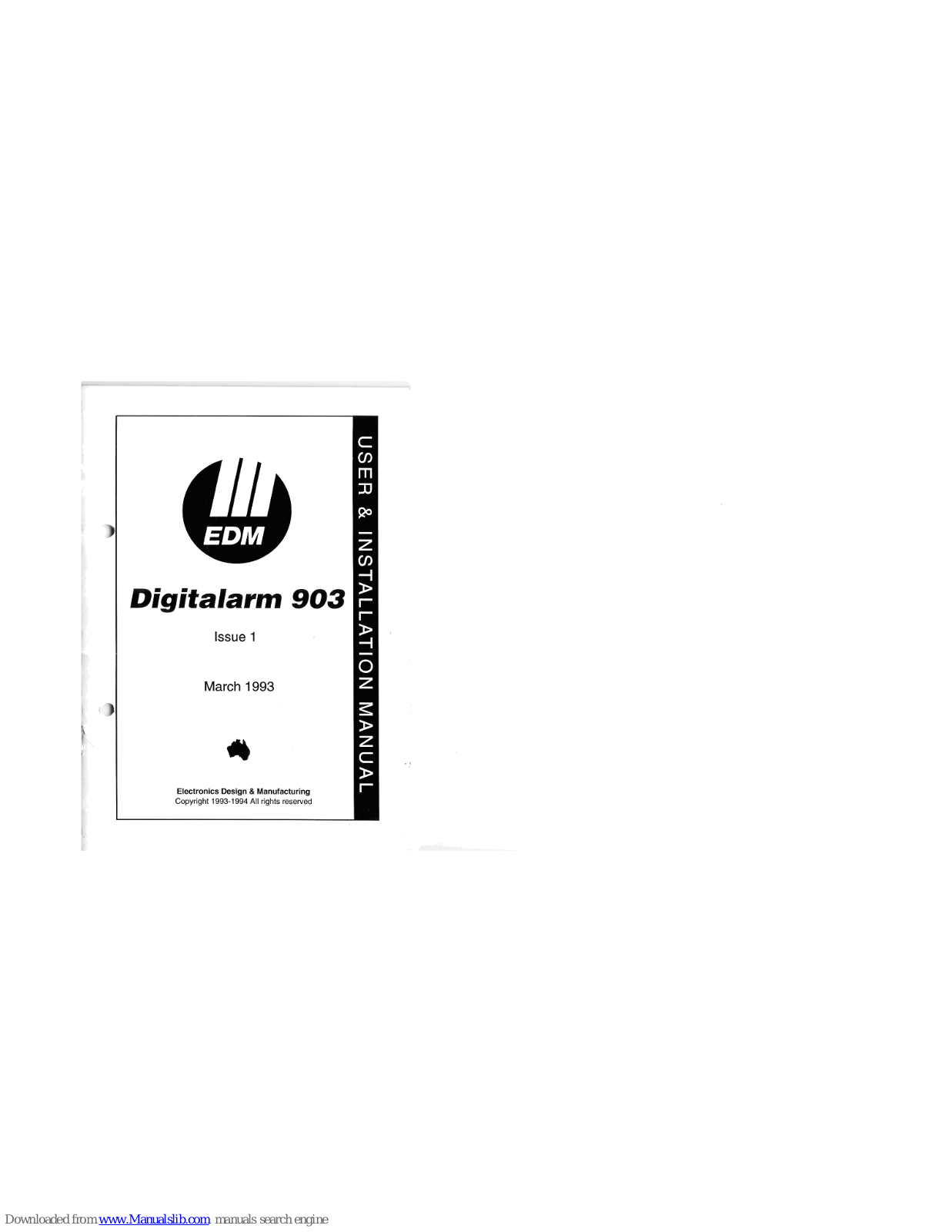 EDM Digitalarm 903 User & Installation Manual