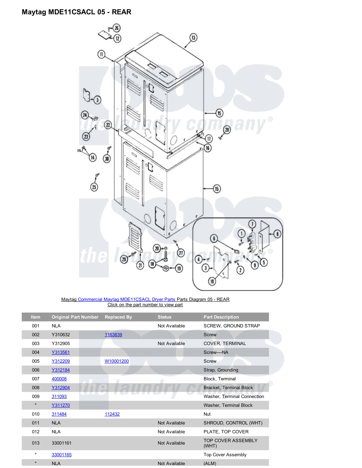 Maytag MDE11CSACL Parts Diagram