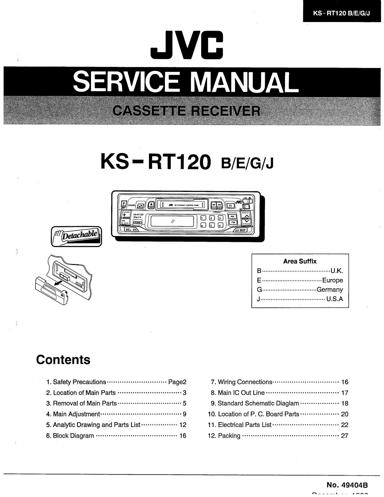 JVC KS-RT120 Service Manual