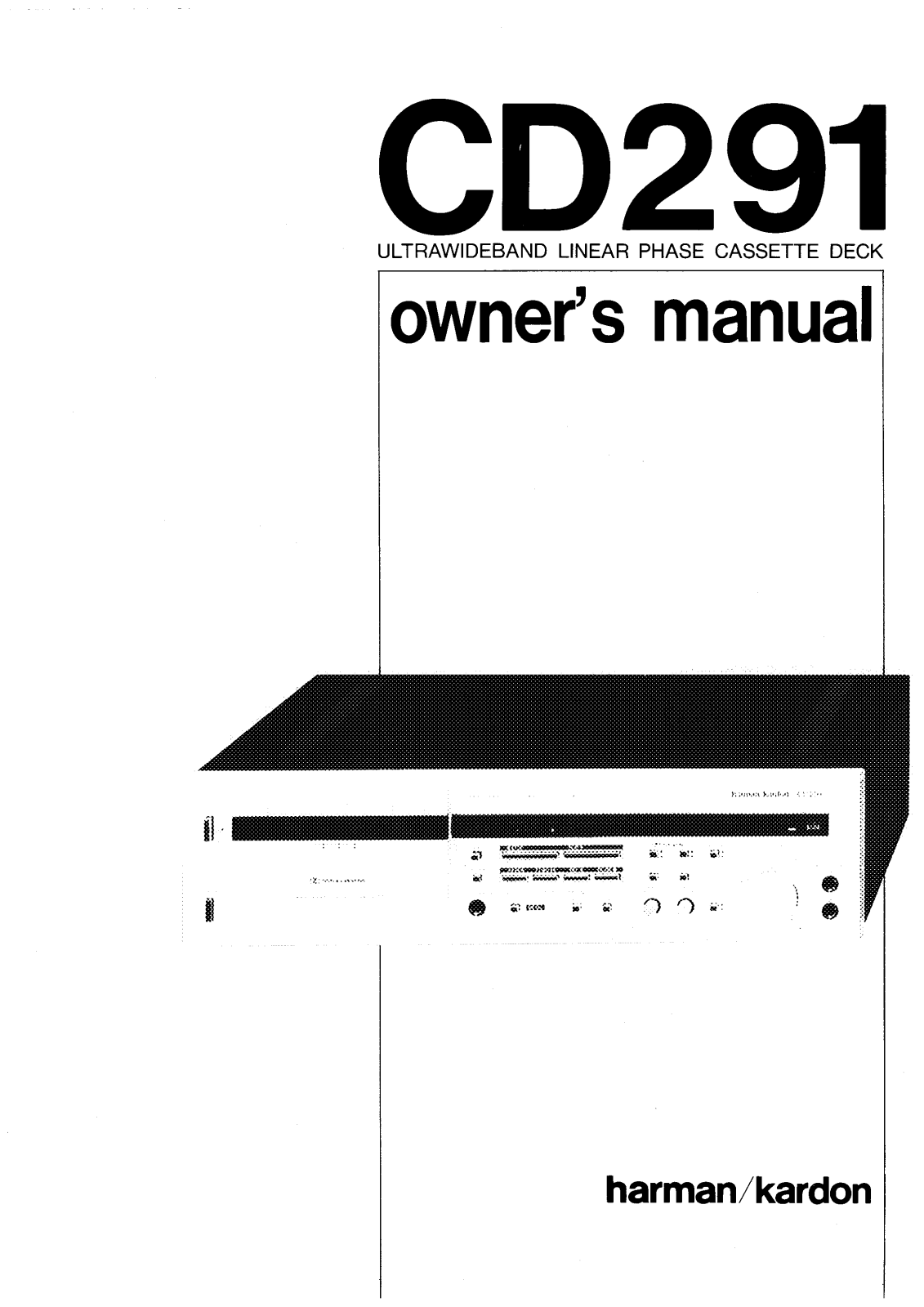 Harman kardon CD291 OWNER’S MANUAL