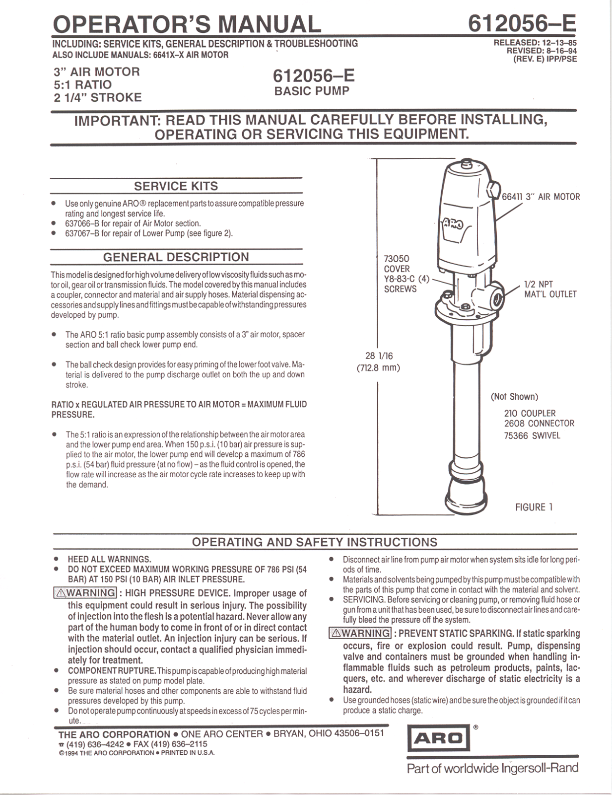 Ingersoll-Rand 612056-E User Manual