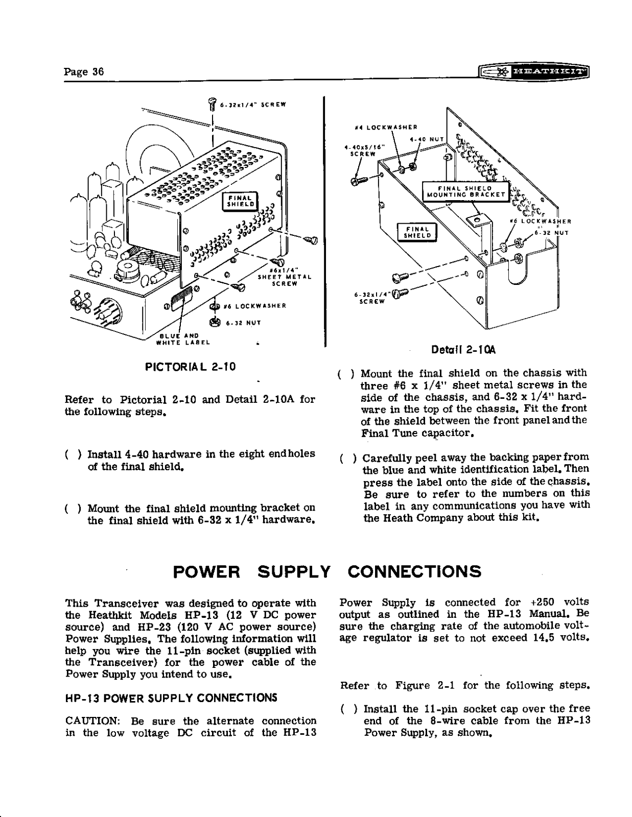 HEATHKIT HW-22a User Manual (PAGE 36)