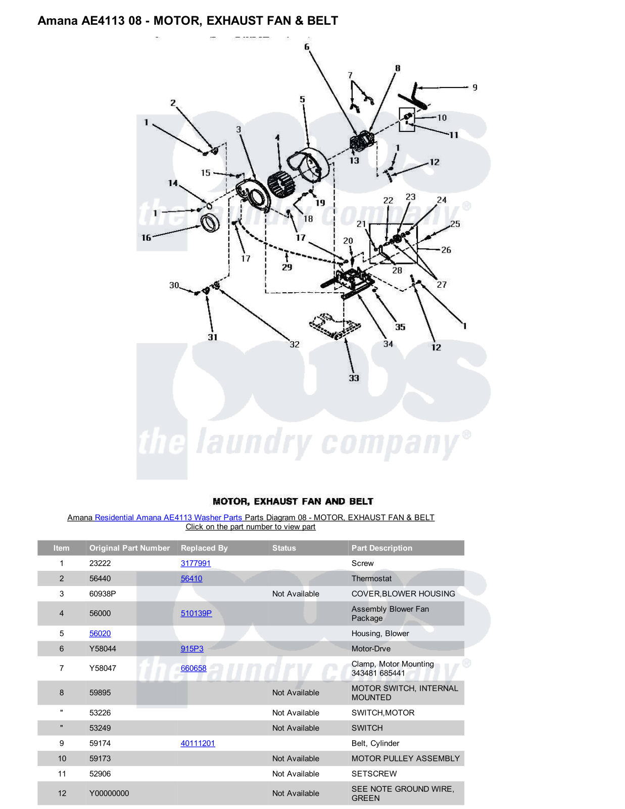 Amana AE4113 Parts Diagram