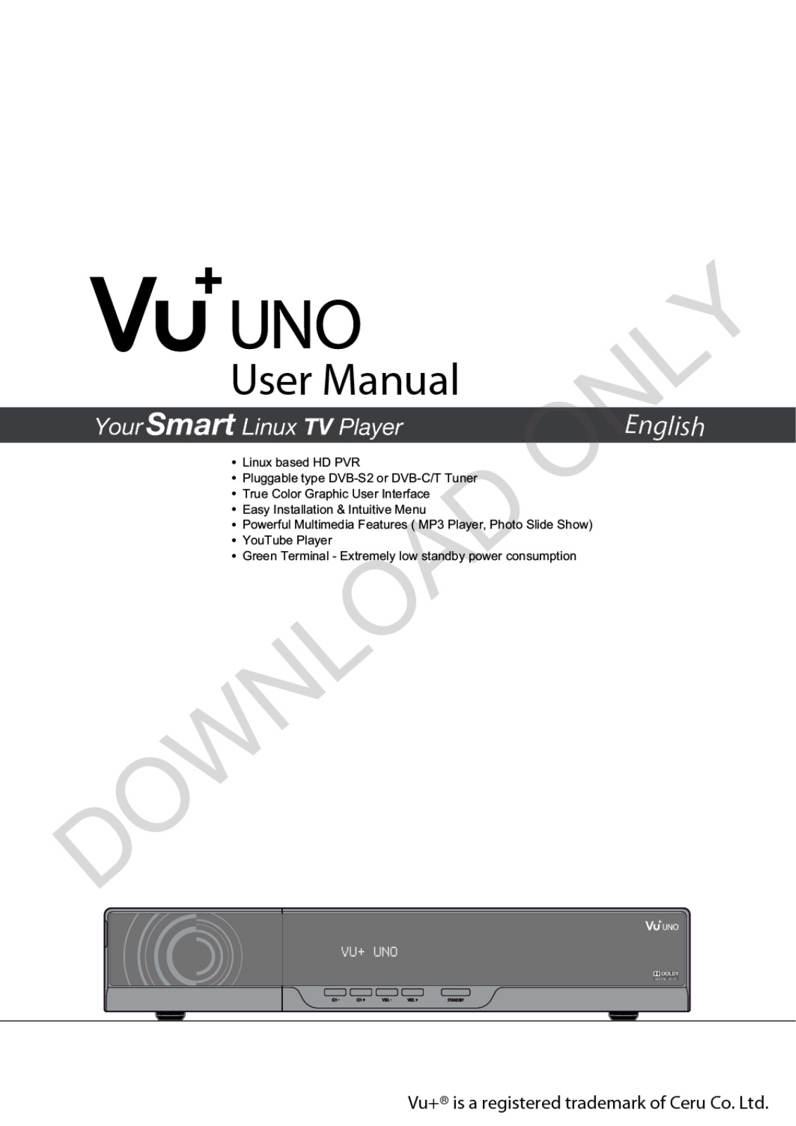 VU+ UNO User Manual