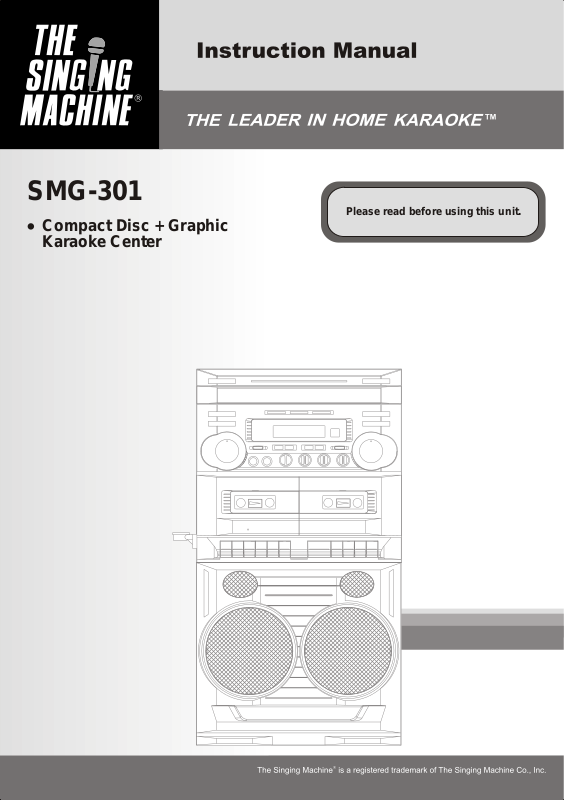 The Singing Machine SMG-301 User Manual