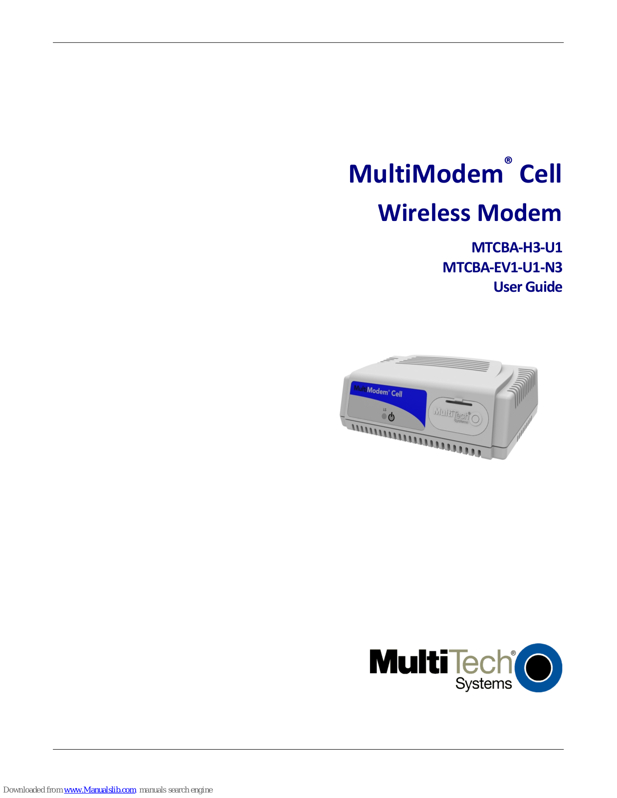 Multitech MultiModem MTCBA‐H3‐U1, MultiModem MTCBA‐EV1‐U1‐N3 User Manual