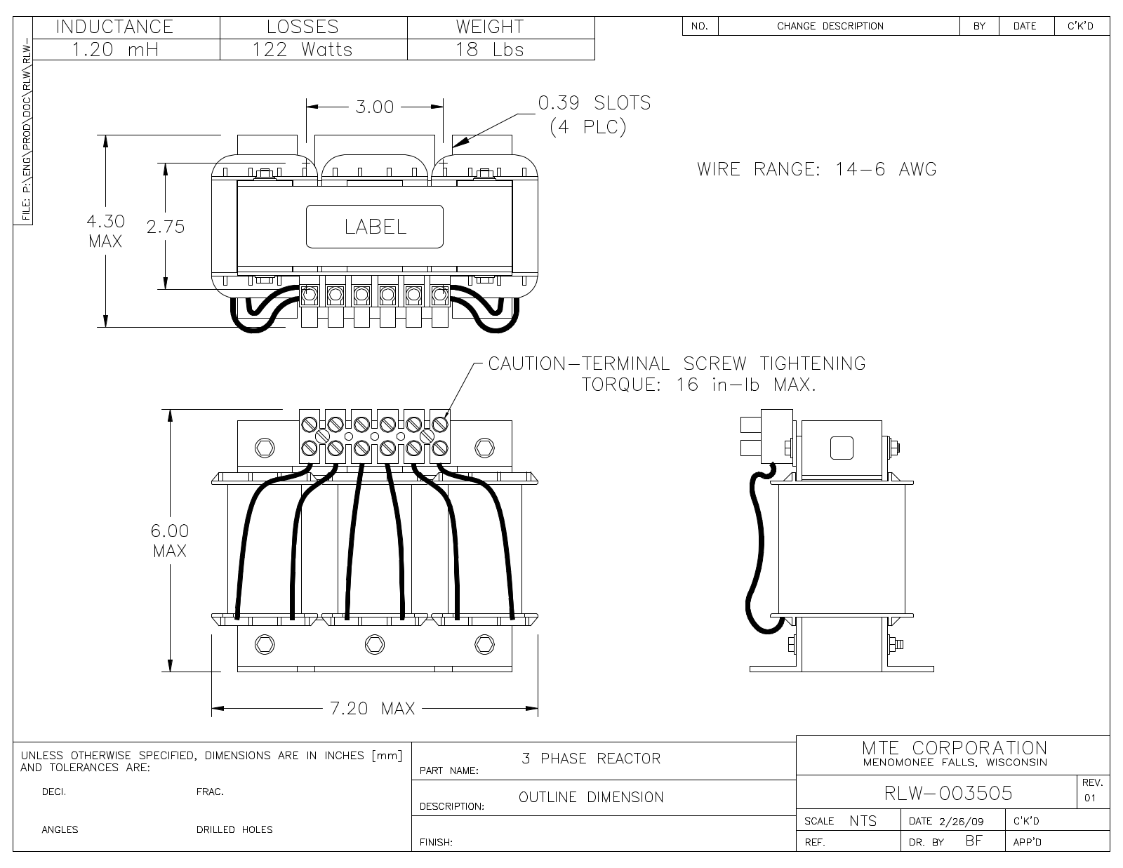 MTE RLW-003505 CAD Drawings