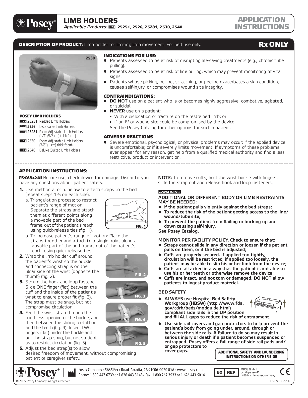 Posey Deluxe Quilted Limb Holders User Manual