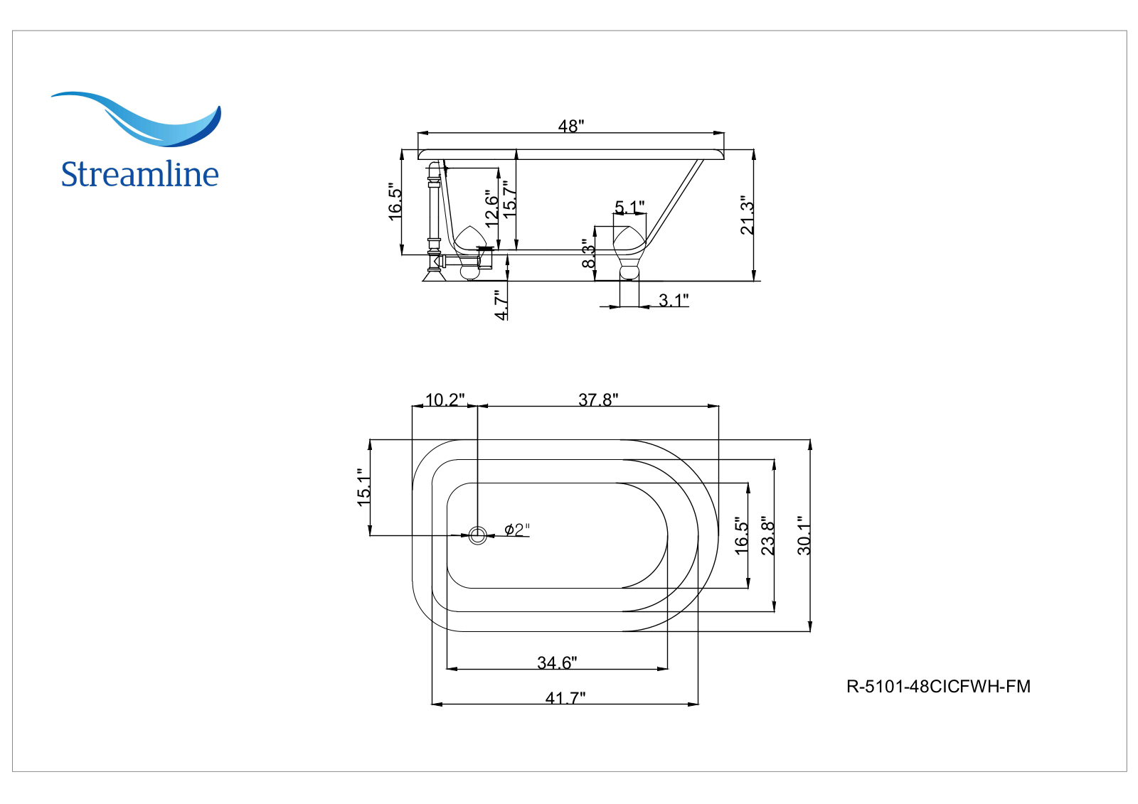 Streamline Bath SLBH1768 Dimensions - ManualMachine.com