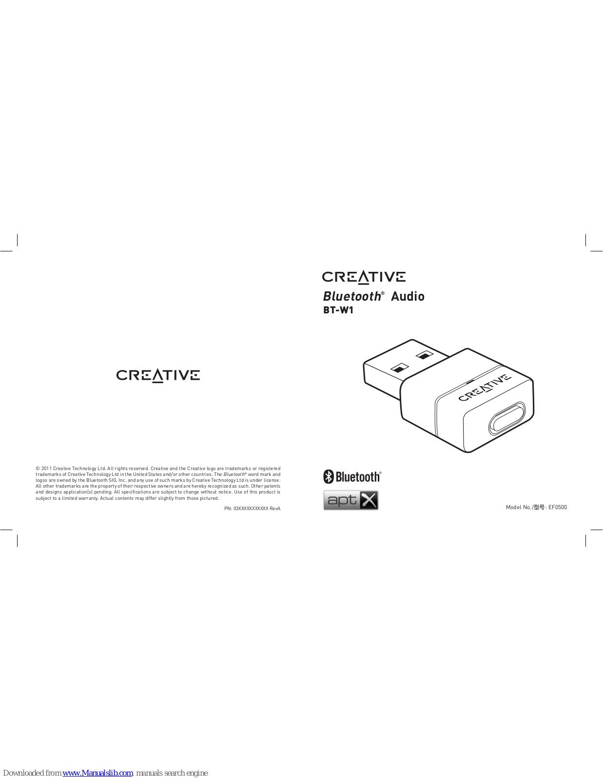 Creative BT-W1, EF0500 User Manual