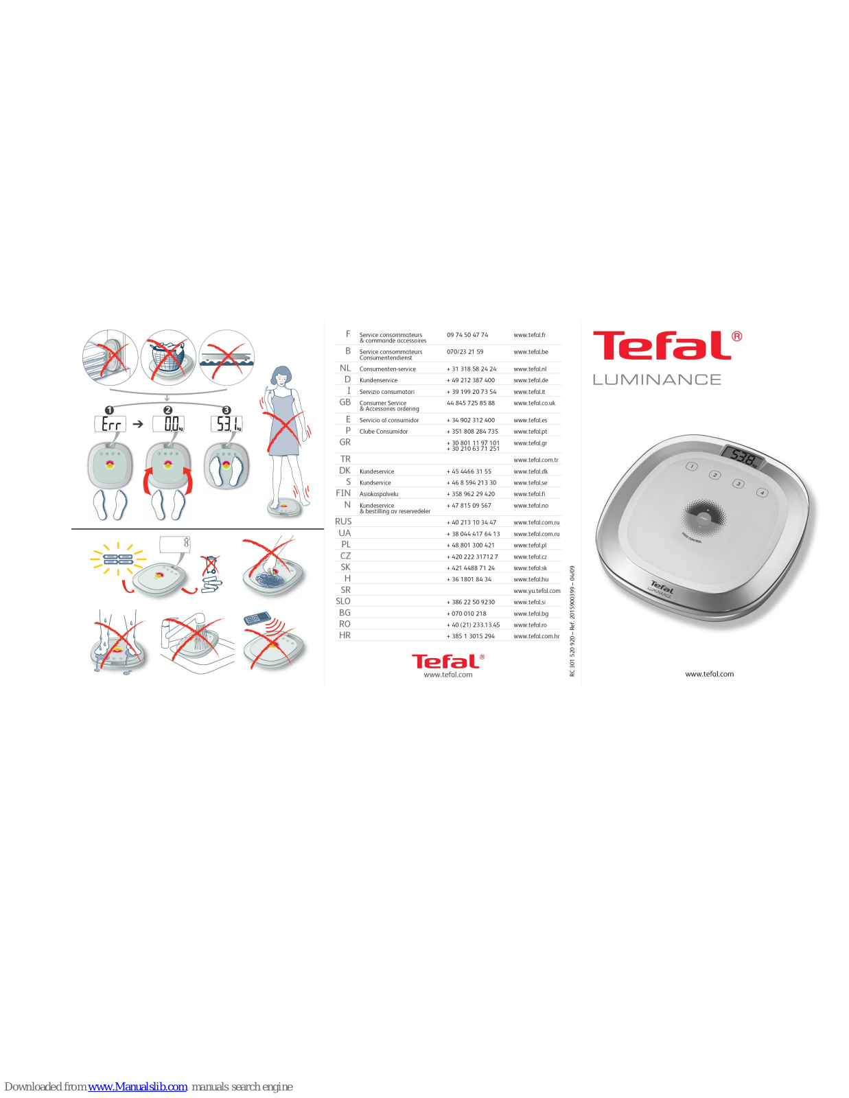 TEFAL PP8043, Luminance User Manual - ManualMachine.com
