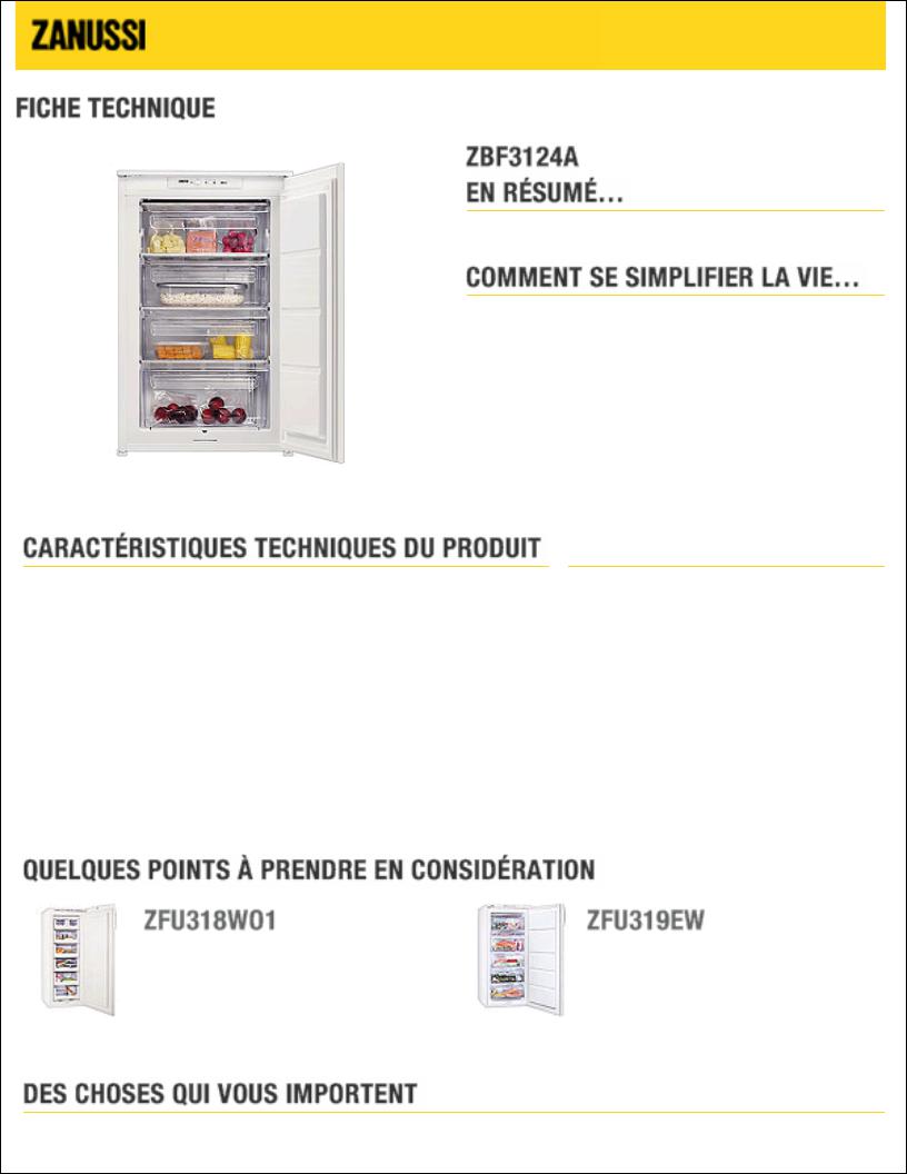 ZANUSSI ZBF3124A User Manual