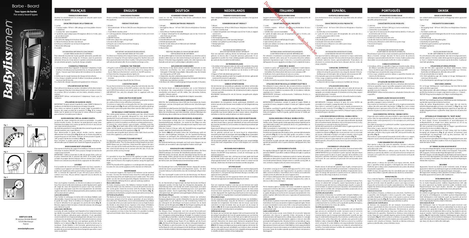 BABYLISS E846FPE User Manual