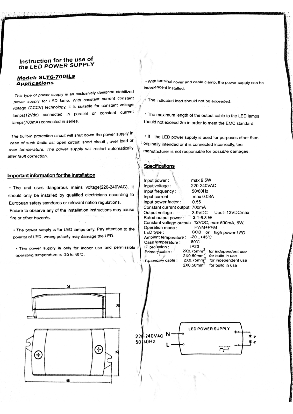 Datasheet LED-TRAFO 05-5 Datasheet (FREI) - ManualMachine.com