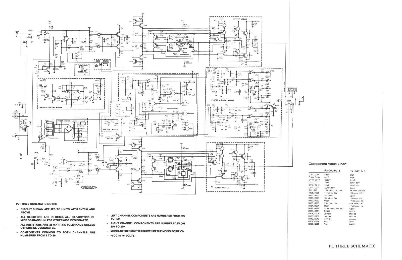 Crown PL-3, Power Line Three Schematic