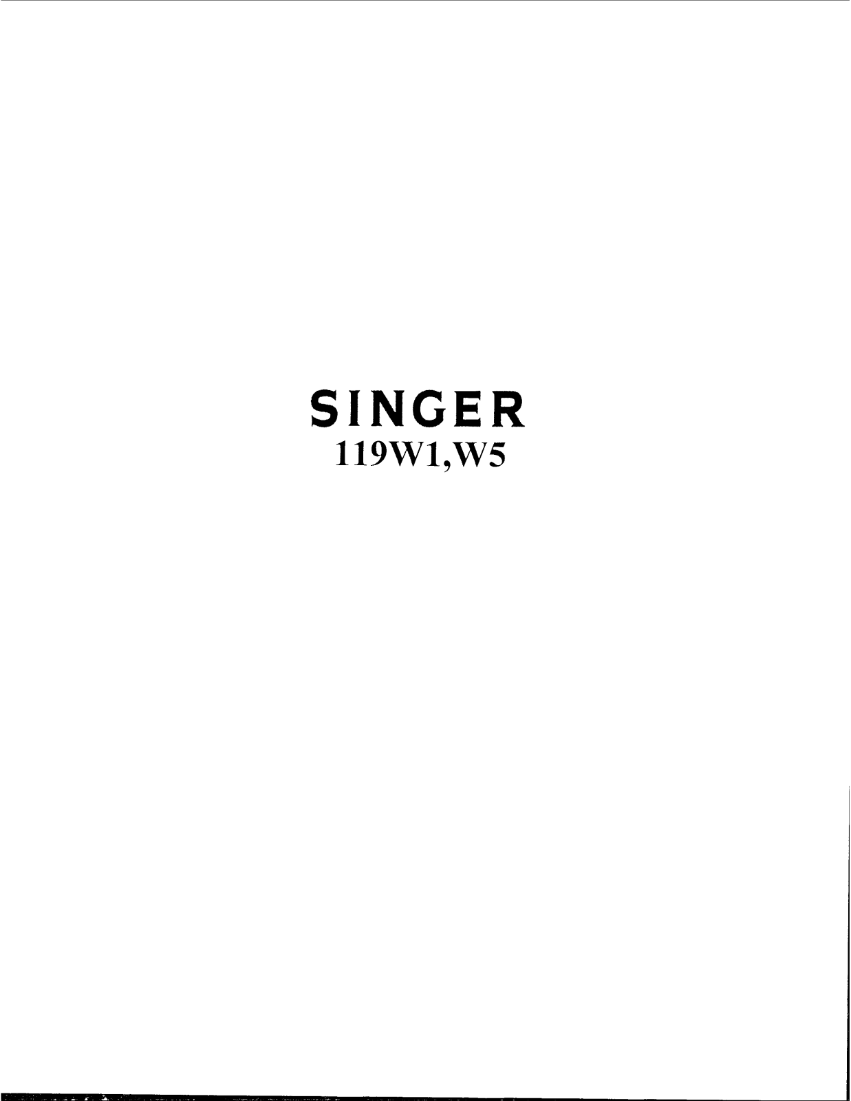 SINGER 119W1, 119W5 Parts List