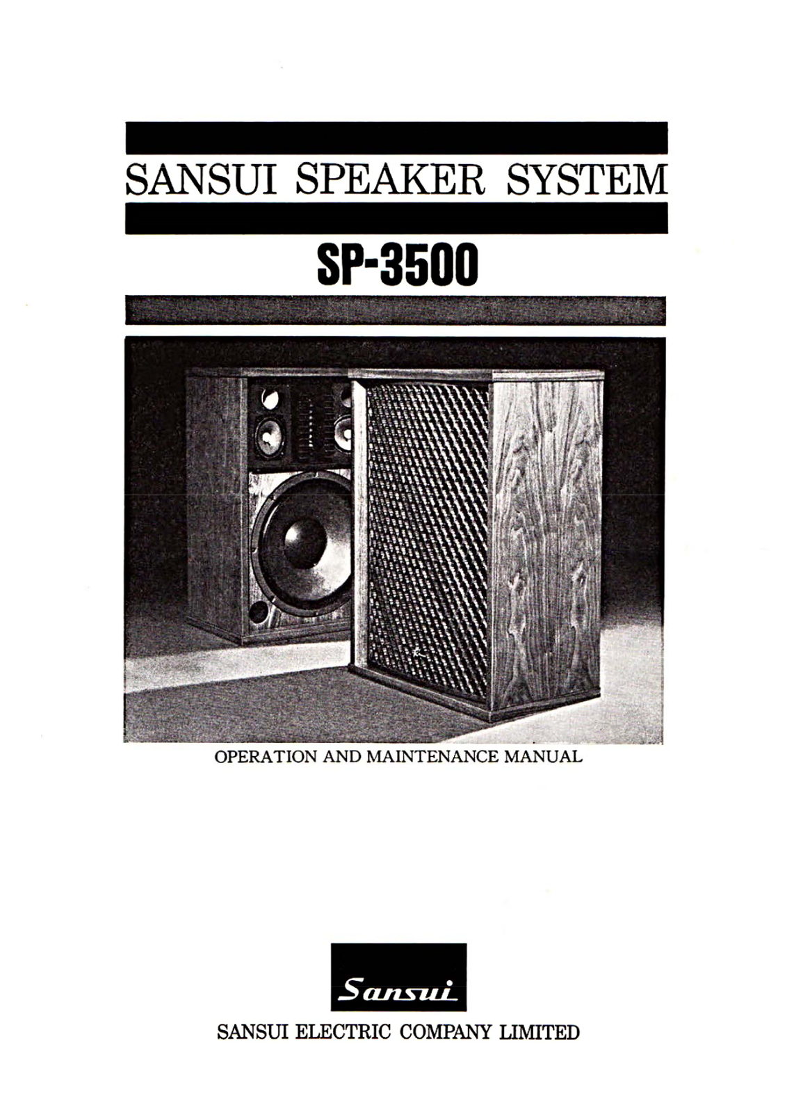 Sansui SP-3500 Owners Manual