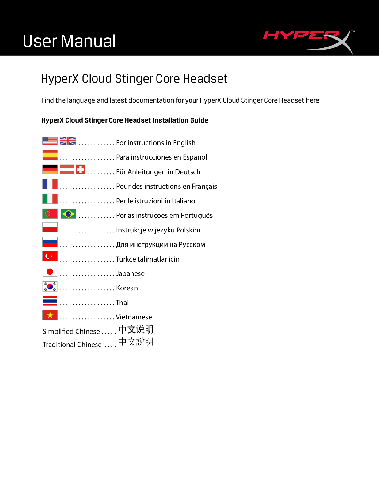 Hyper HX-HSCSC-BK Instruction manual