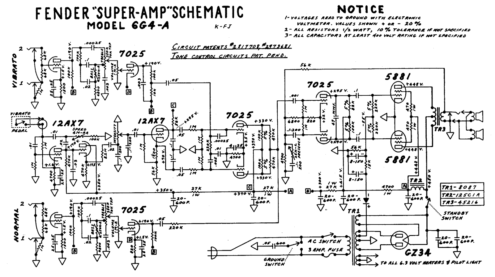 Fender 6g4a schematic