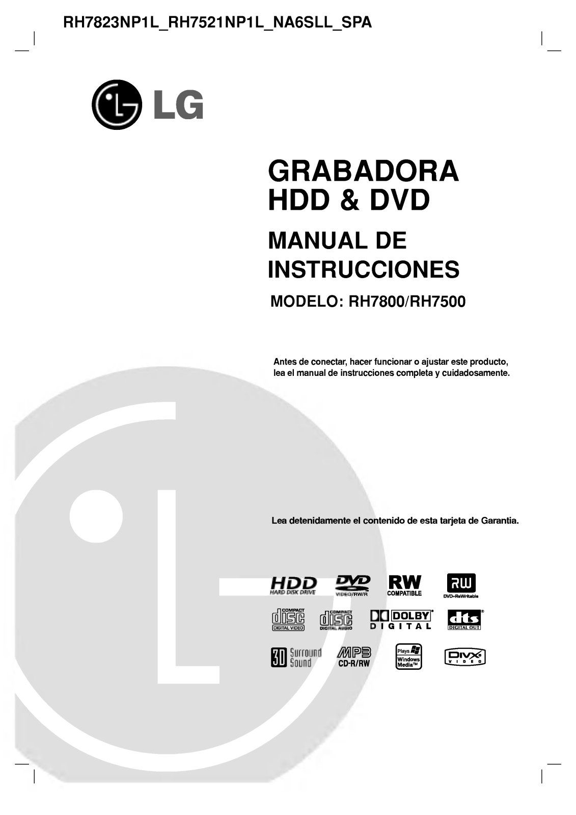 LG RH7521NP1L User Manual