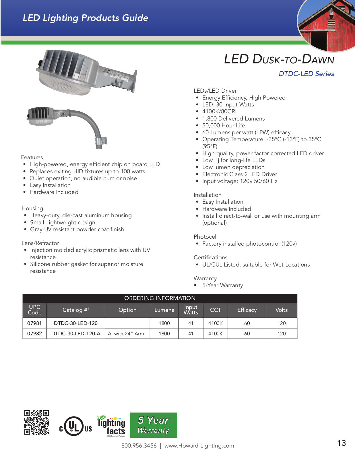 Howard Industries DTDC-LED Series Catalog Page