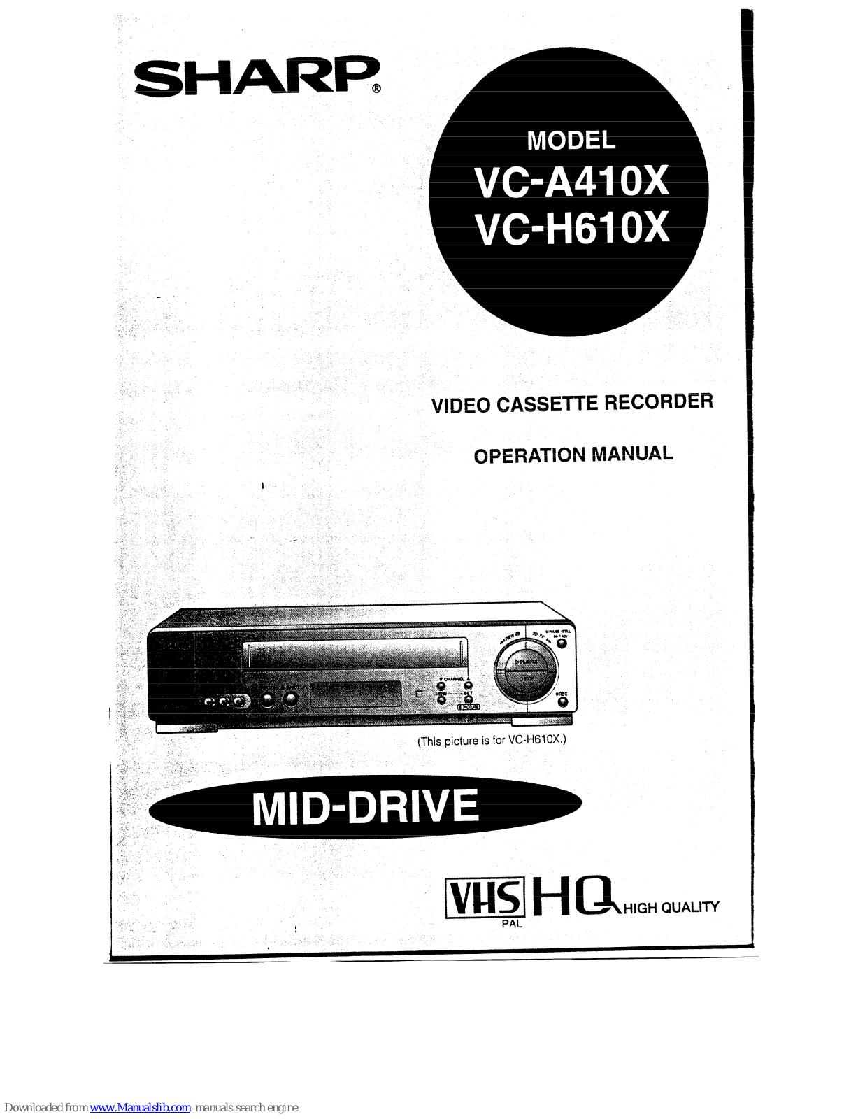 Sharp VC-A410X, VC-H610X Operation Manual - ManualMachine.com