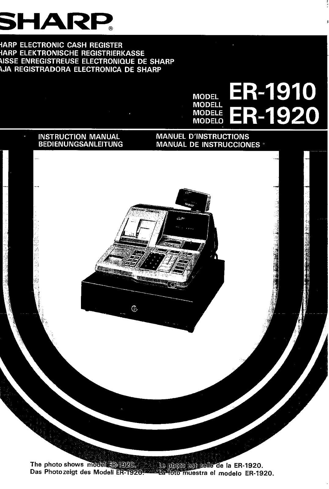 Sharp ER-1910, ER-1920 Instruction Manual