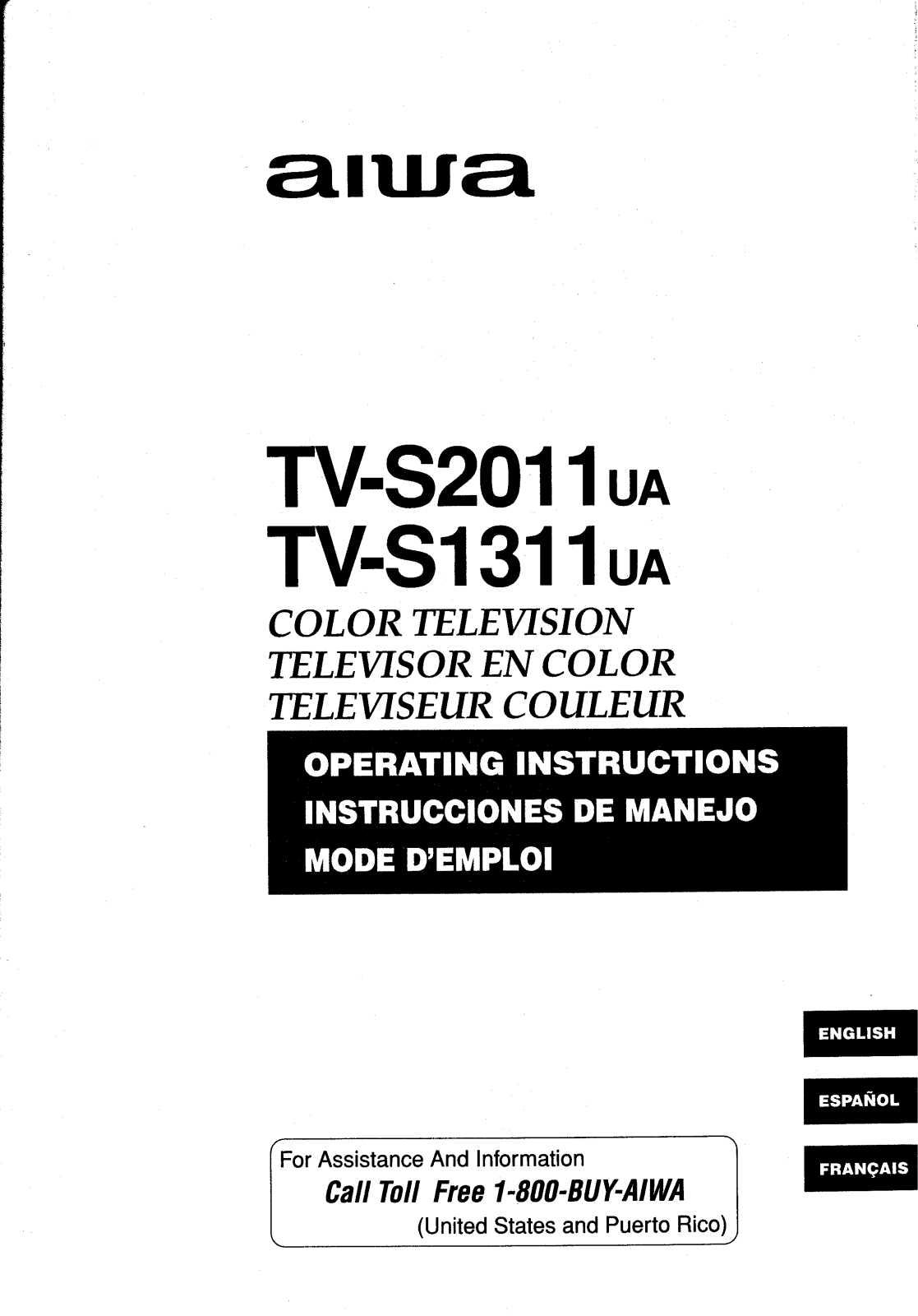 Aiwa TV-S2011, TV-S1311 Document