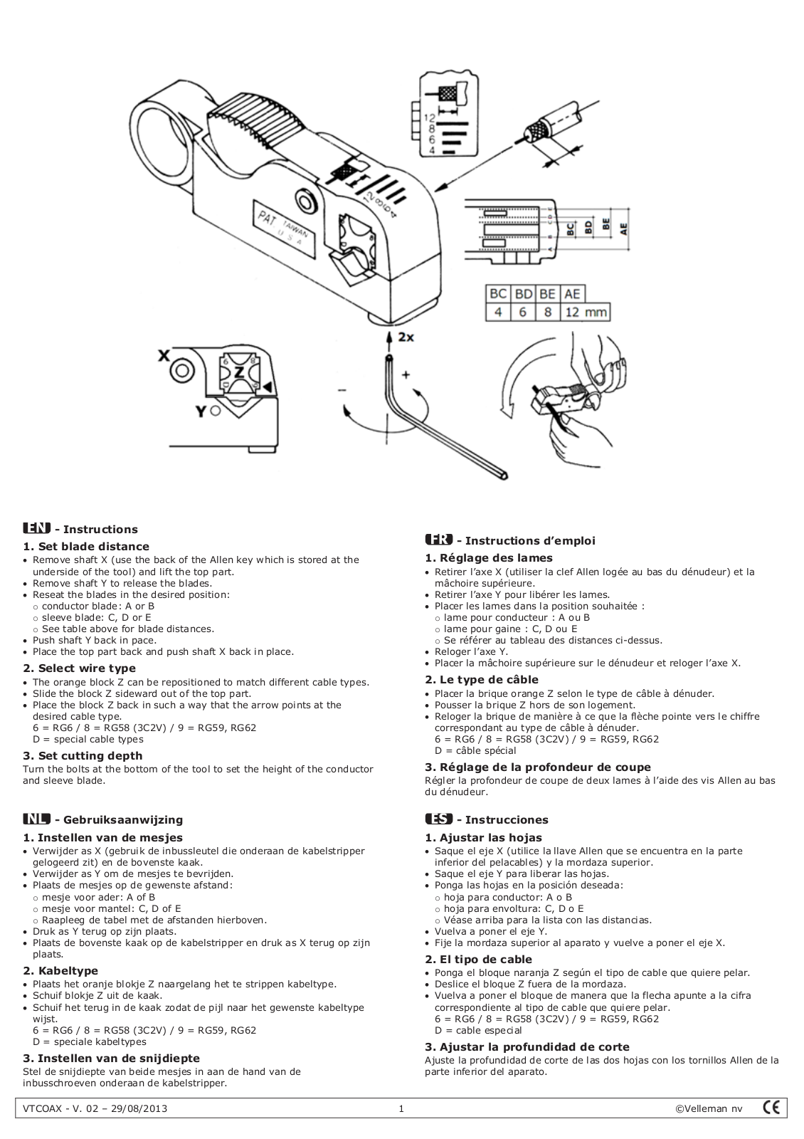 Velleman VTCOAX User Manual