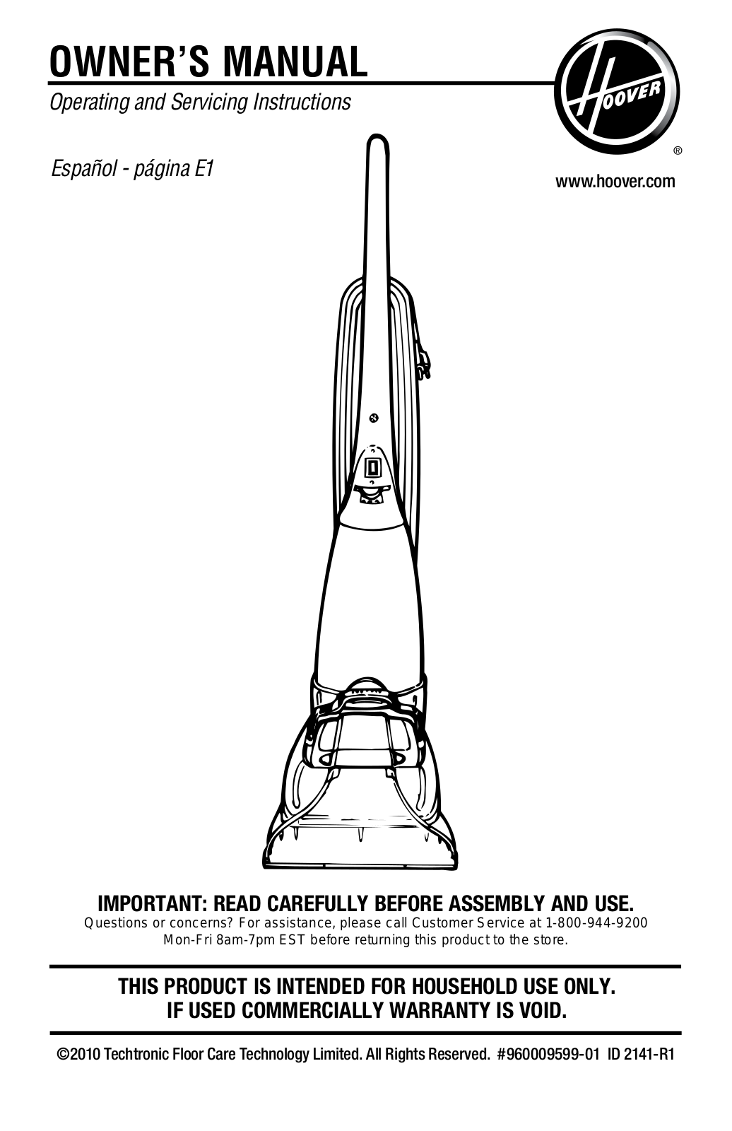 Hoover E1 User Manual