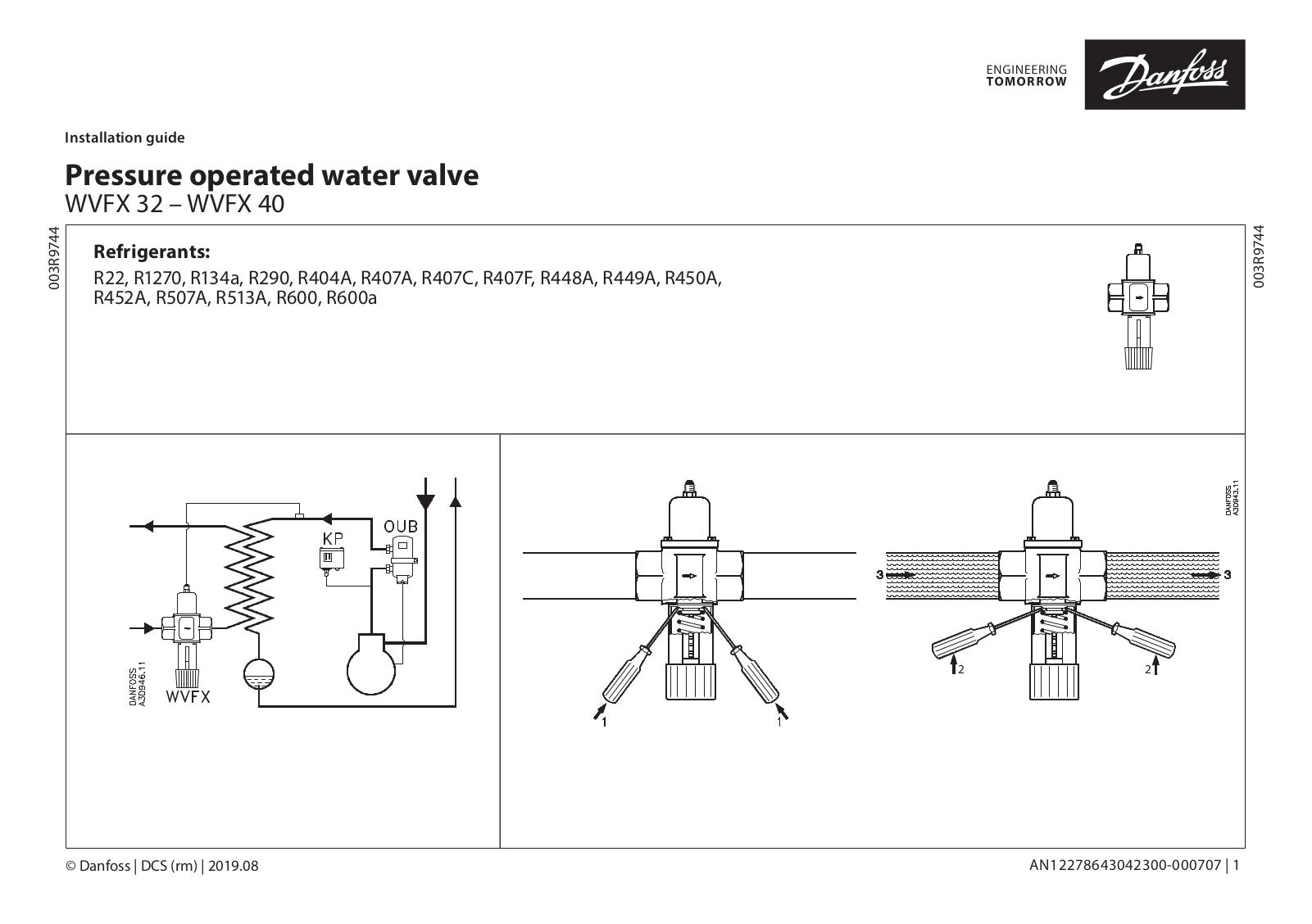 Danfoss Electronics WVFX 32, WVFX 40 Installation Guide