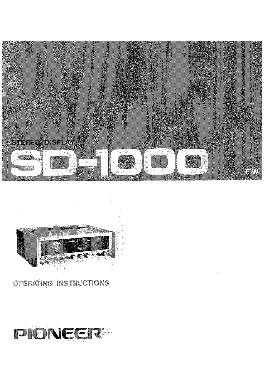 Pioneer SD-1000 Owners Manual