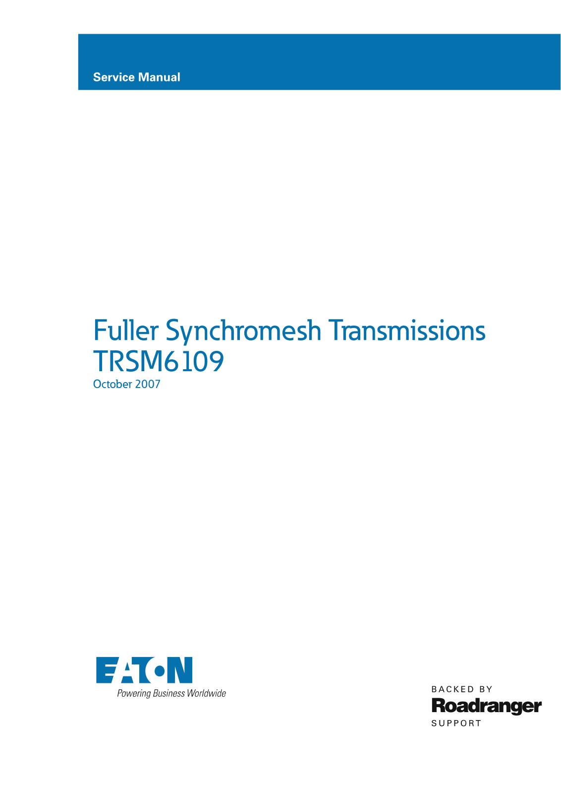Eaton Transmission FSO-6109A Service Manual