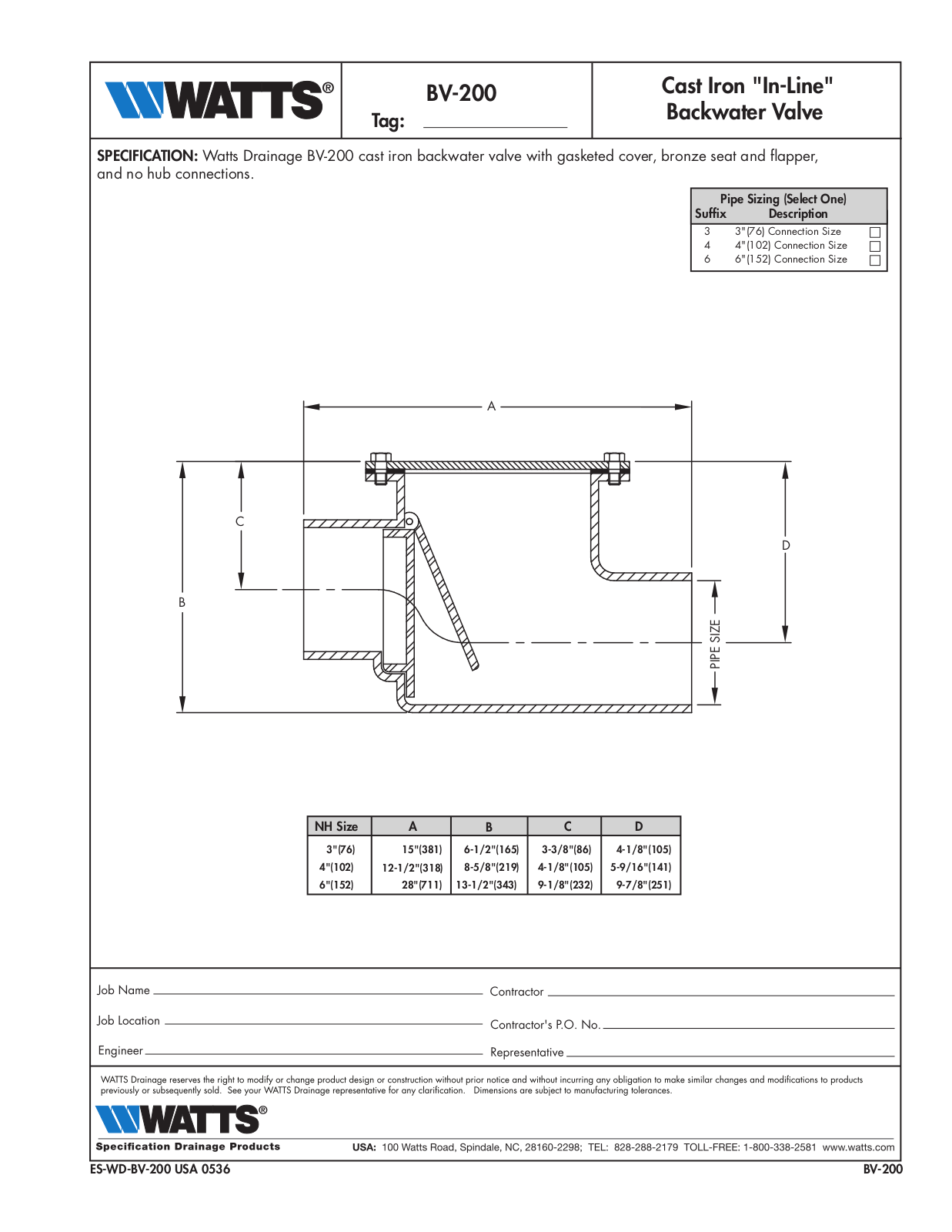 Watts BV-200 User Manual