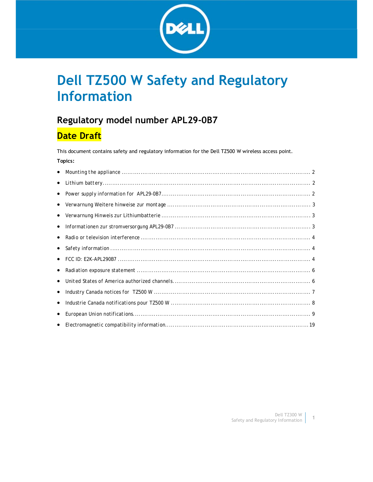 Dell APL290B7 User Manual